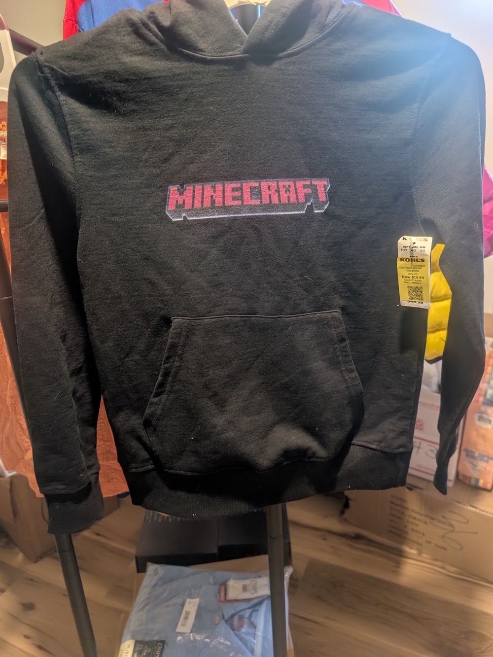 Minecraft Black Hoodie Sweatshirt - Official Gaming Pullover